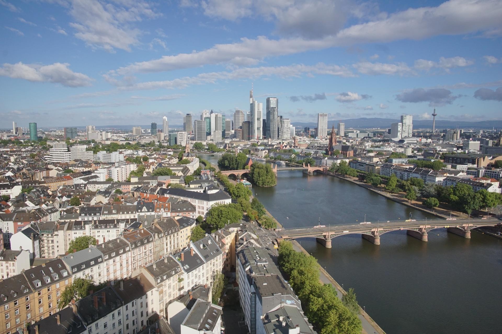 Archiv Foto Webcam Panoramablick auf die Skyline Frankfurt