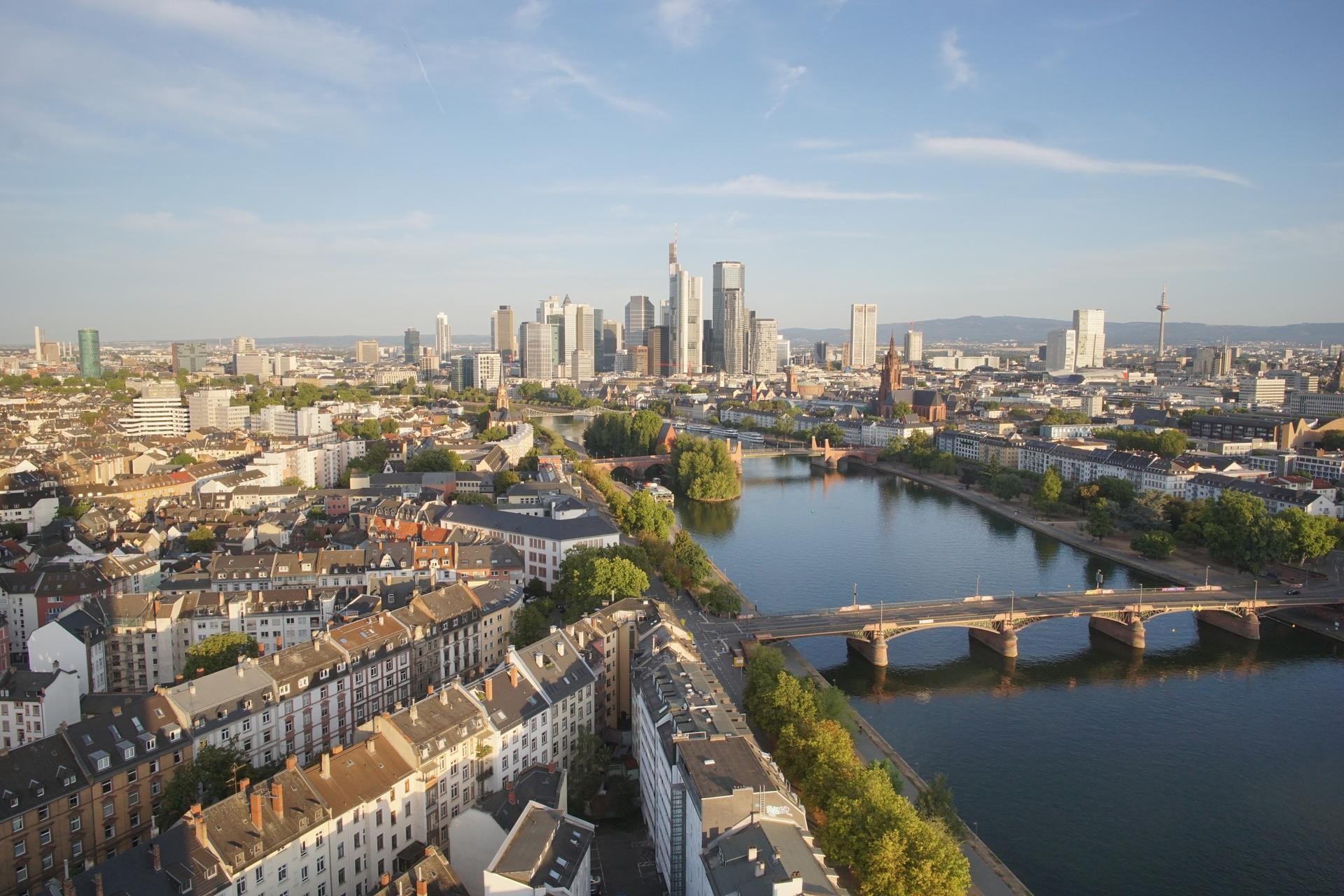 Archiv Foto Webcam Panoramablick auf die Skyline Frankfurt