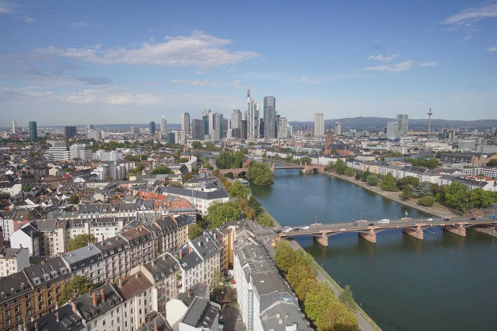 Archiv Foto Webcam Panoramablick auf die Skyline Frankfurt