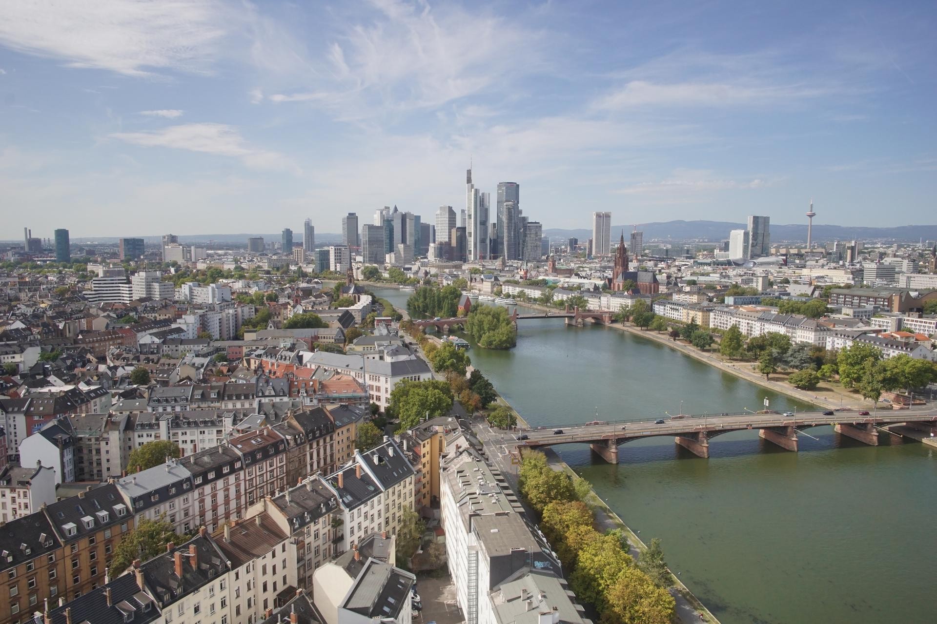 Archiv Foto Webcam Panoramablick auf die Skyline Frankfurt