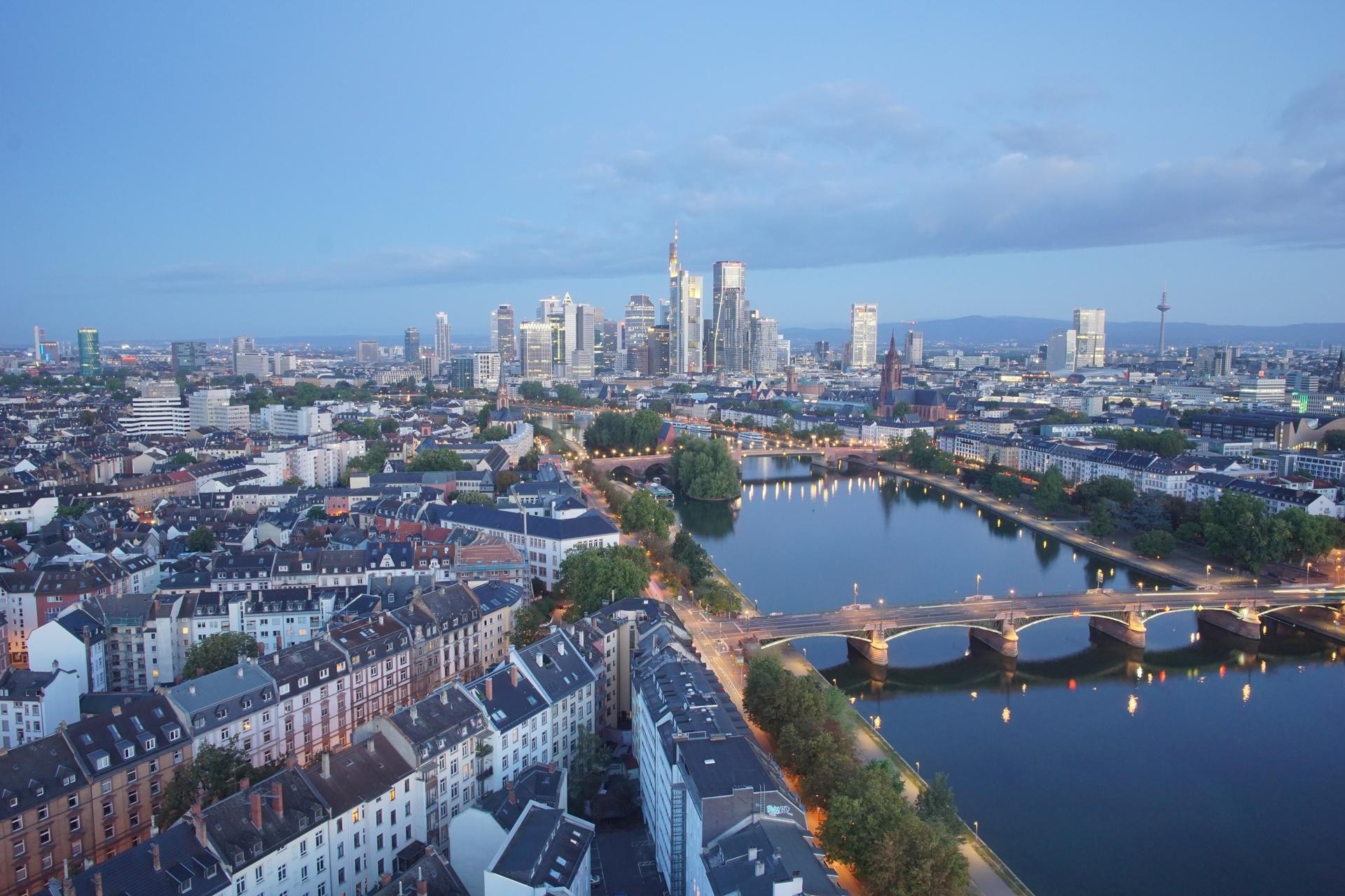 Archiv Foto Webcam Panoramablick auf die Skyline Frankfurt