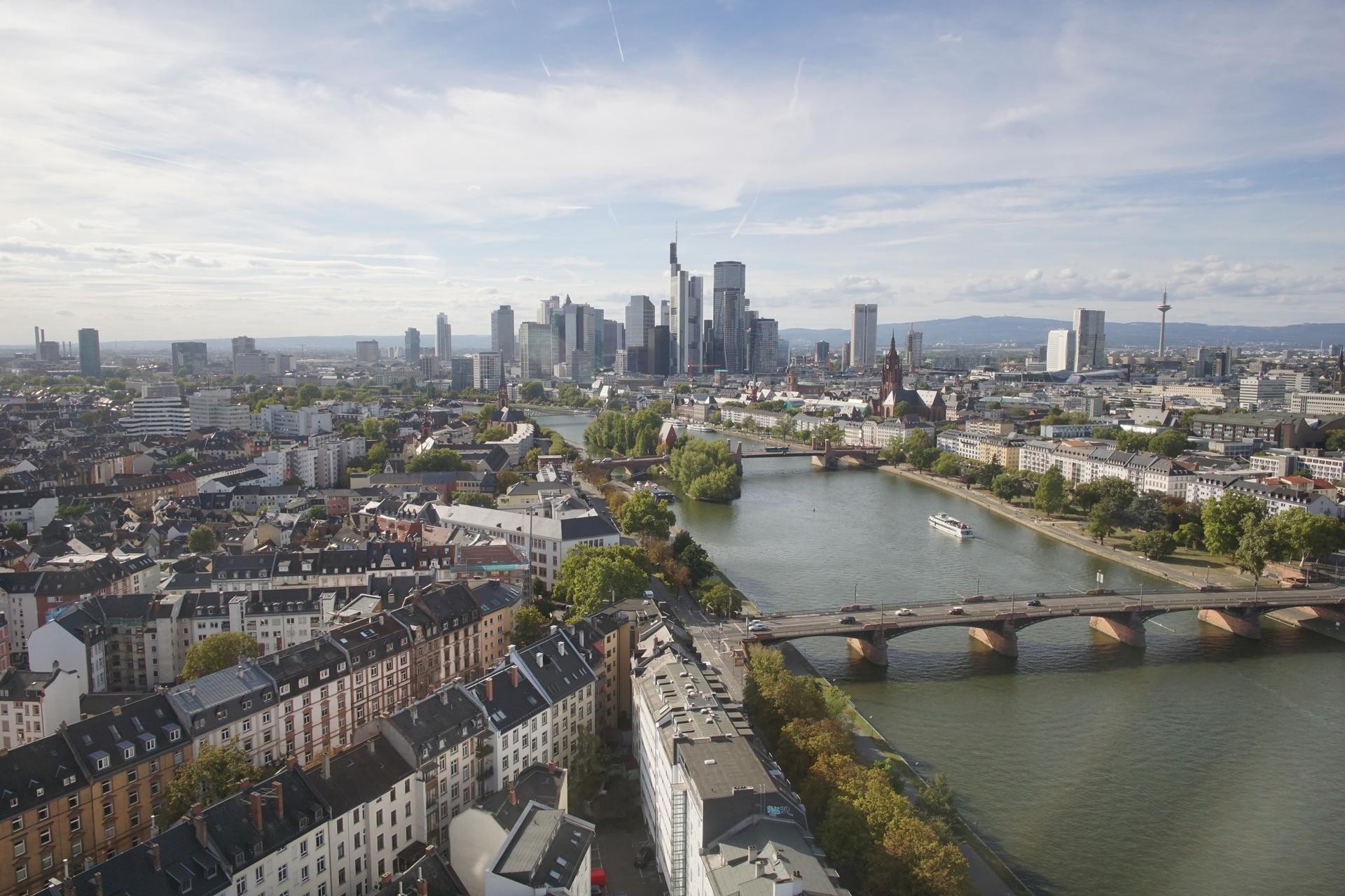 Archiv Foto Webcam Panoramablick auf die Skyline Frankfurt