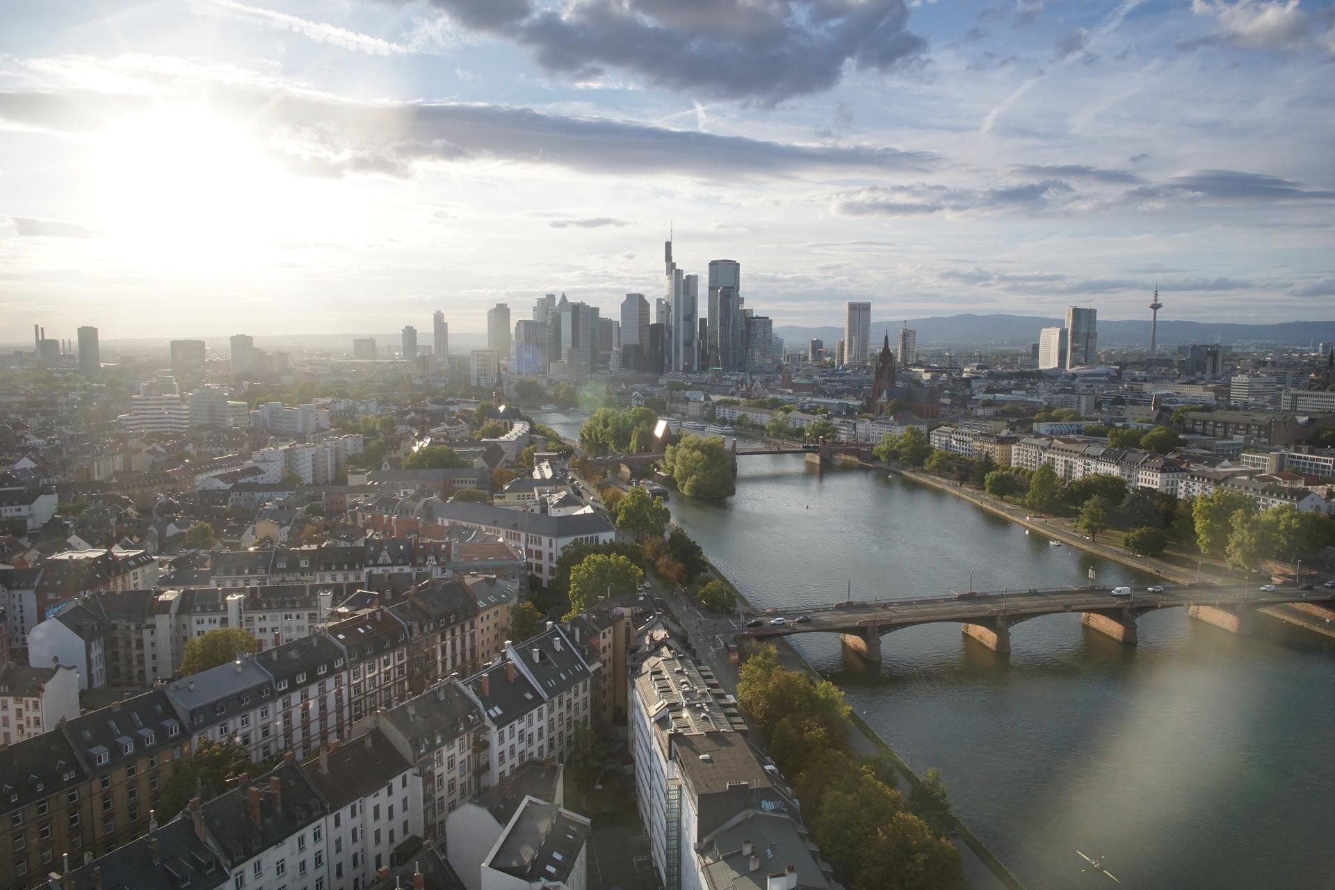 Archiv Foto Webcam Panoramablick auf die Skyline Frankfurt