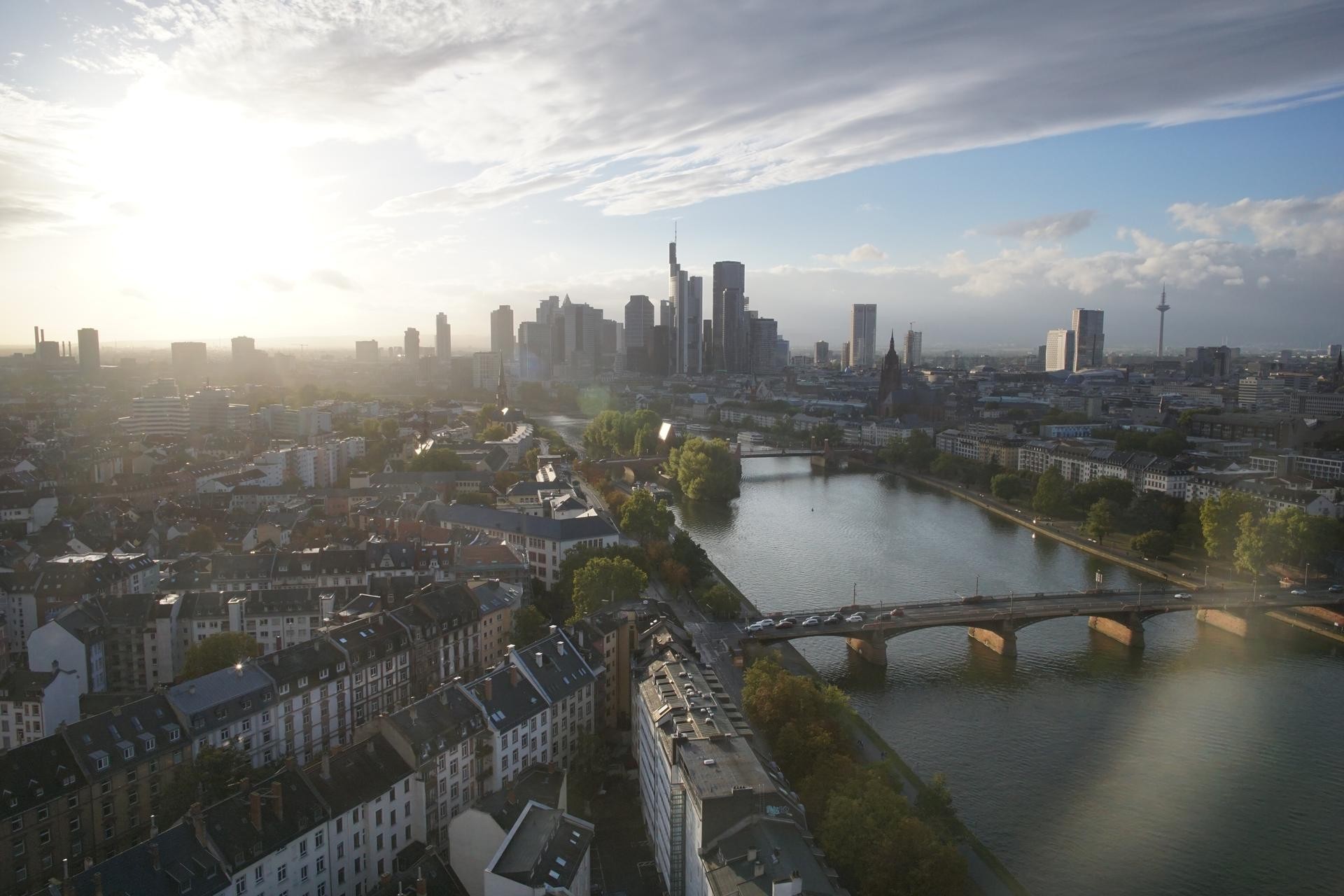 Archiv Foto Webcam Panoramablick auf die Skyline Frankfurt