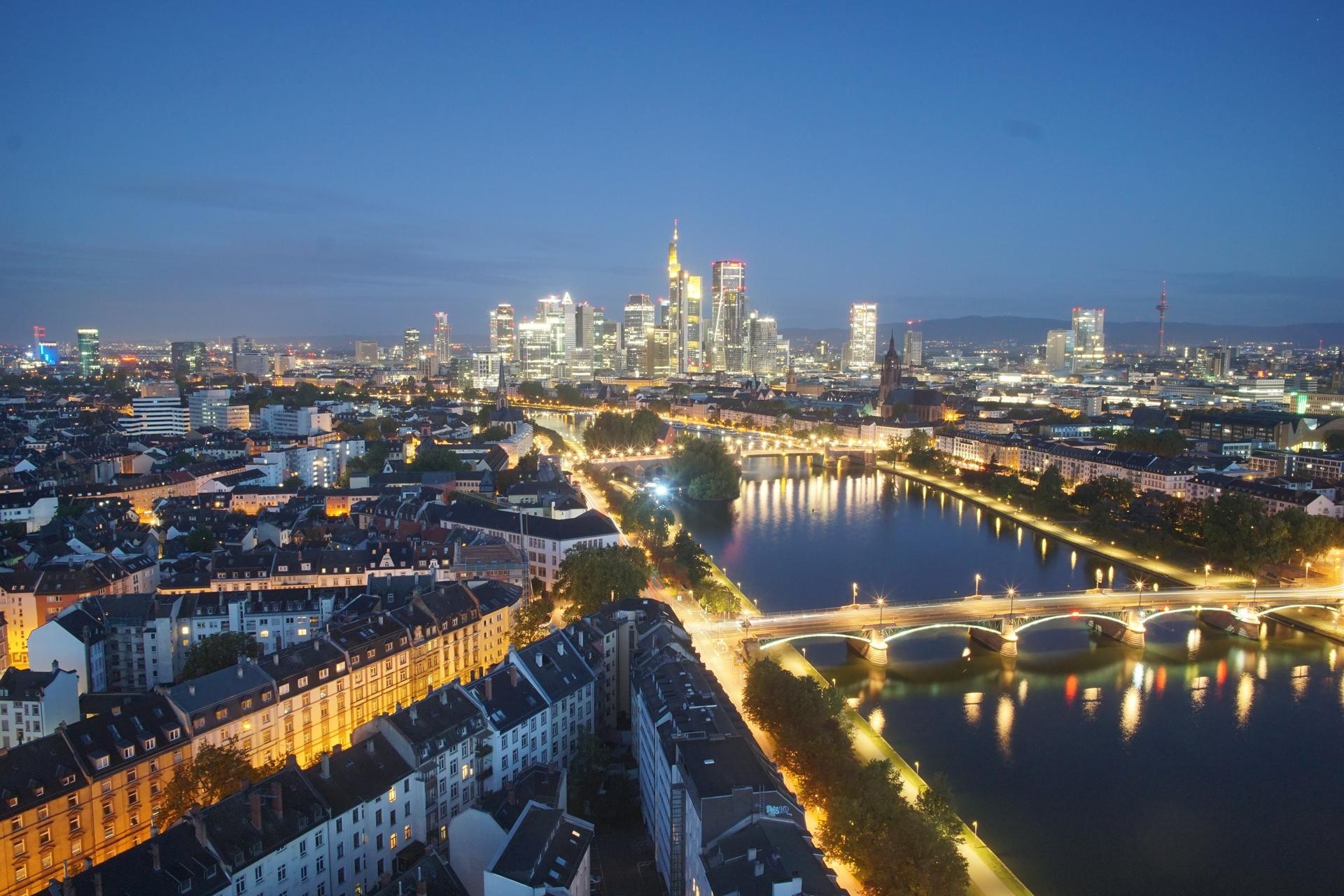 Archiv Foto Webcam Panoramablick auf die Skyline Frankfurt
