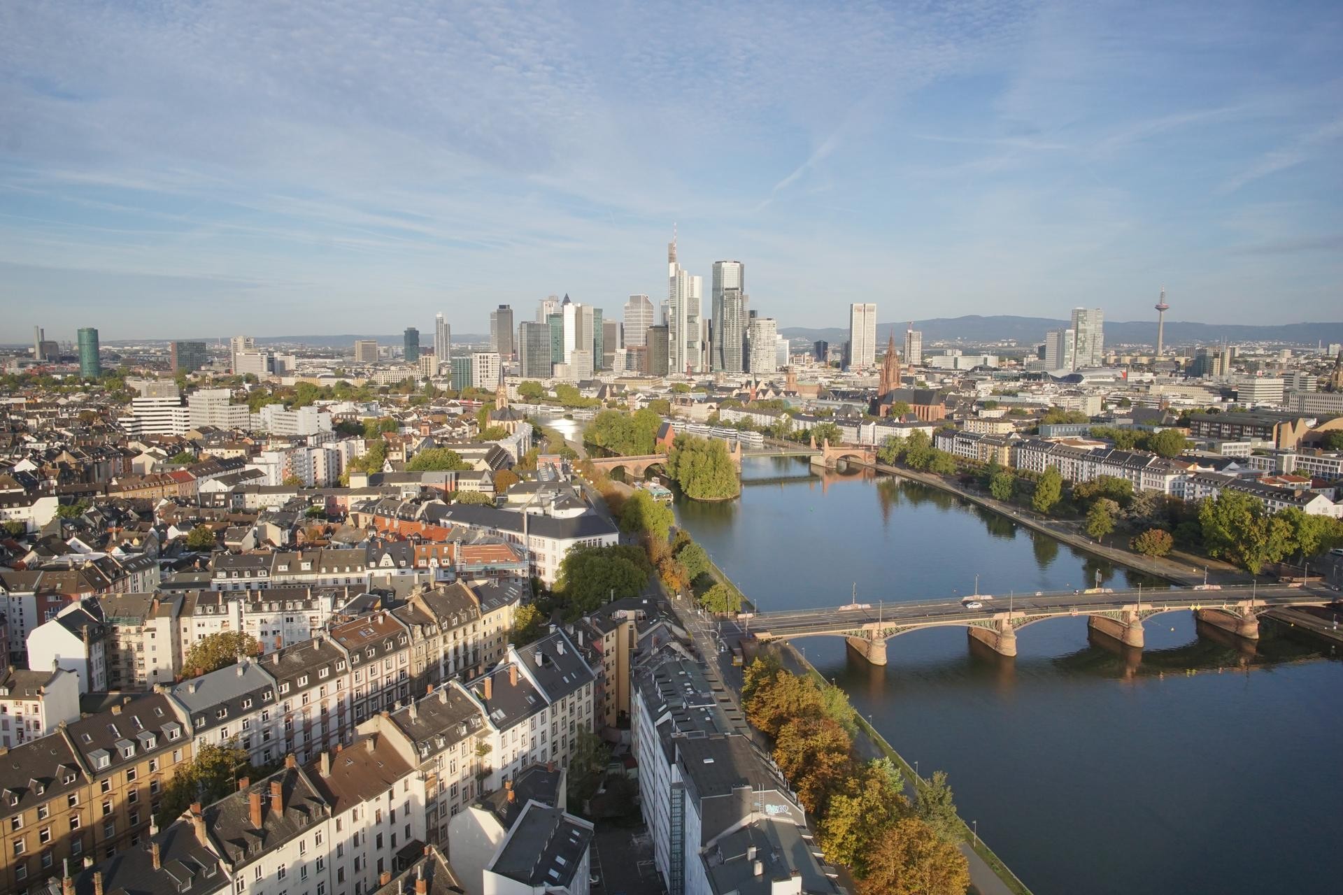 Archiv Foto Webcam Panoramablick auf die Skyline Frankfurt