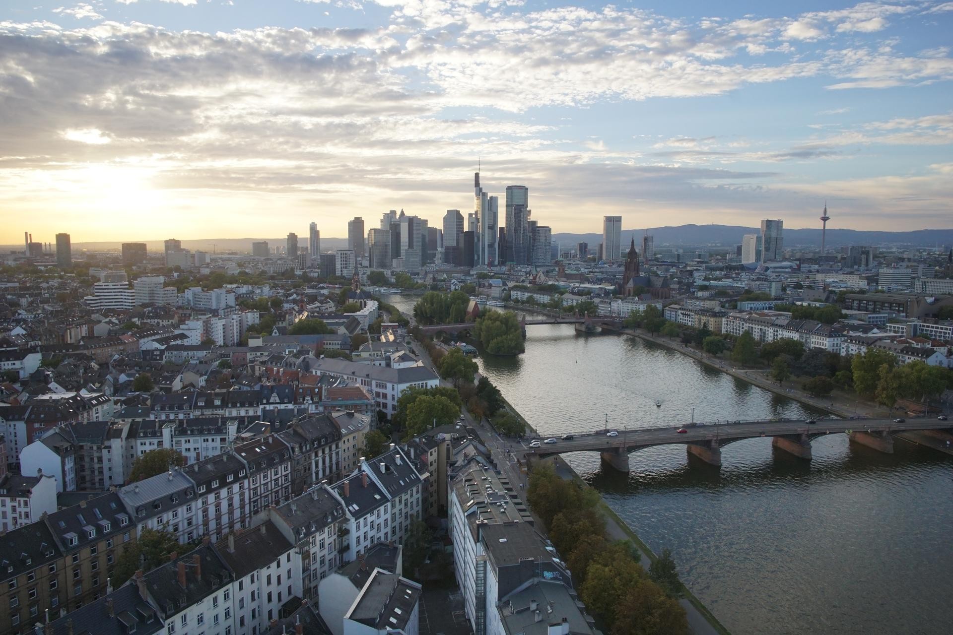 Archiv Foto Webcam Panoramablick auf die Skyline Frankfurt