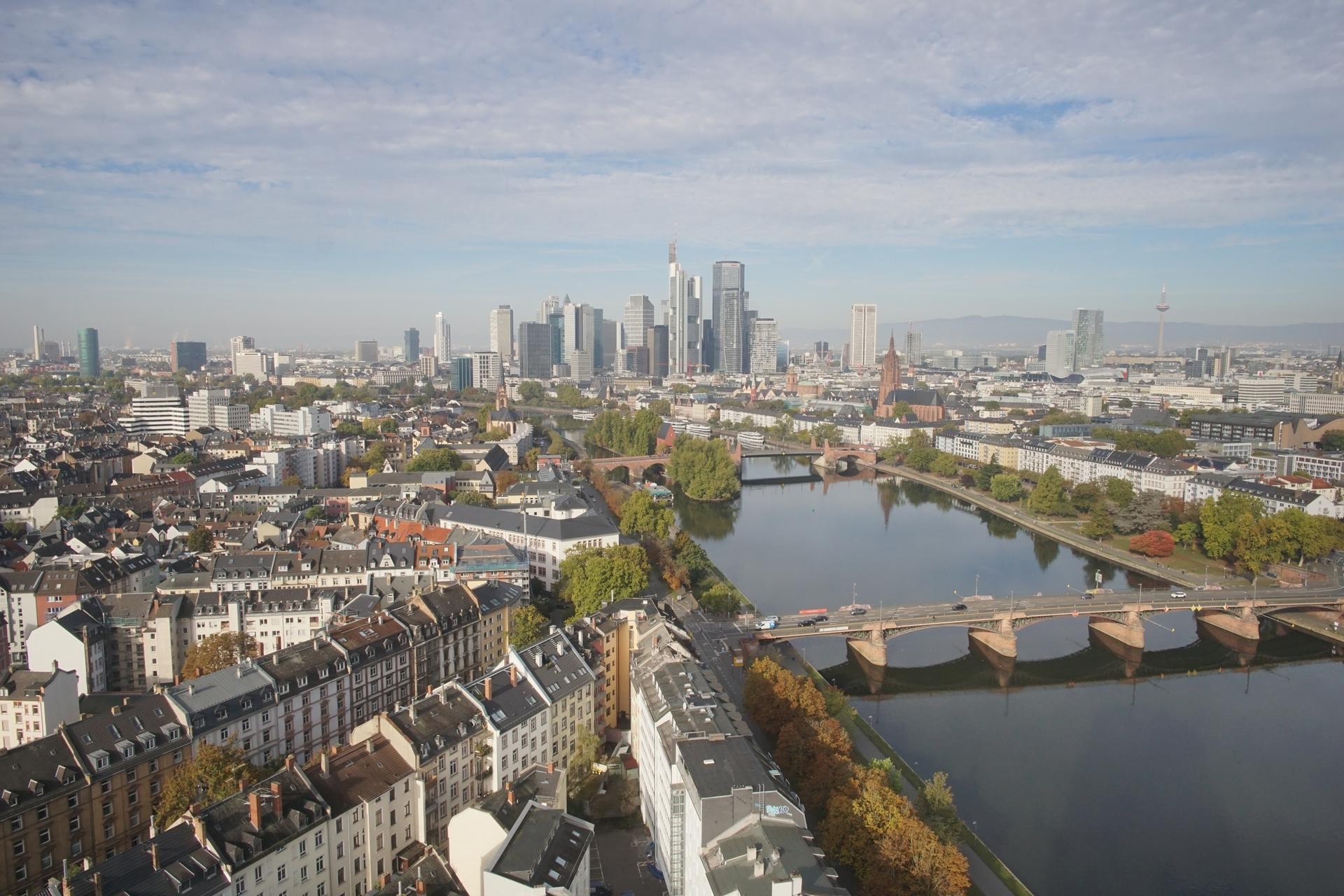 Archiv Foto Webcam Panoramablick auf die Skyline Frankfurt