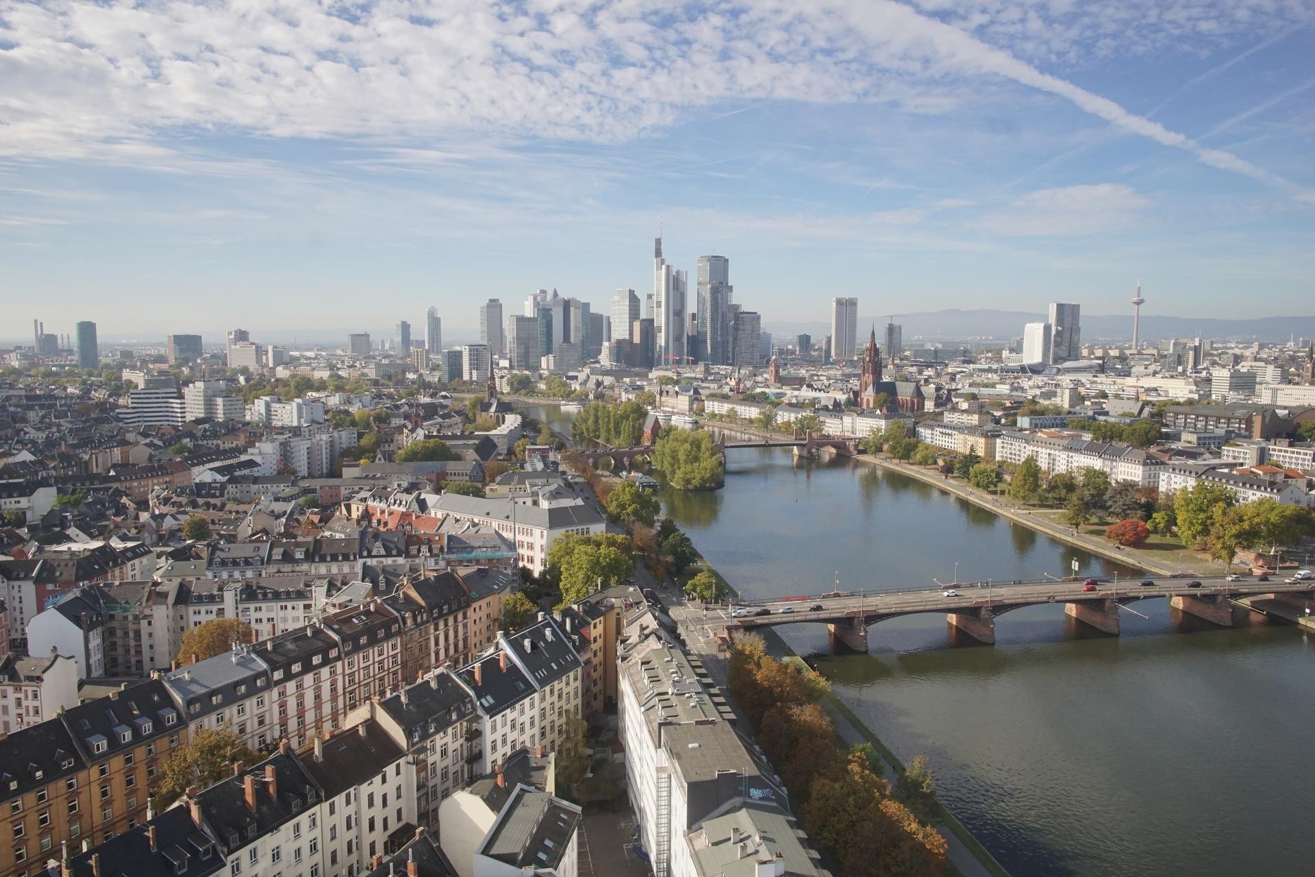 Archiv Foto Webcam Panoramablick auf die Skyline Frankfurt
