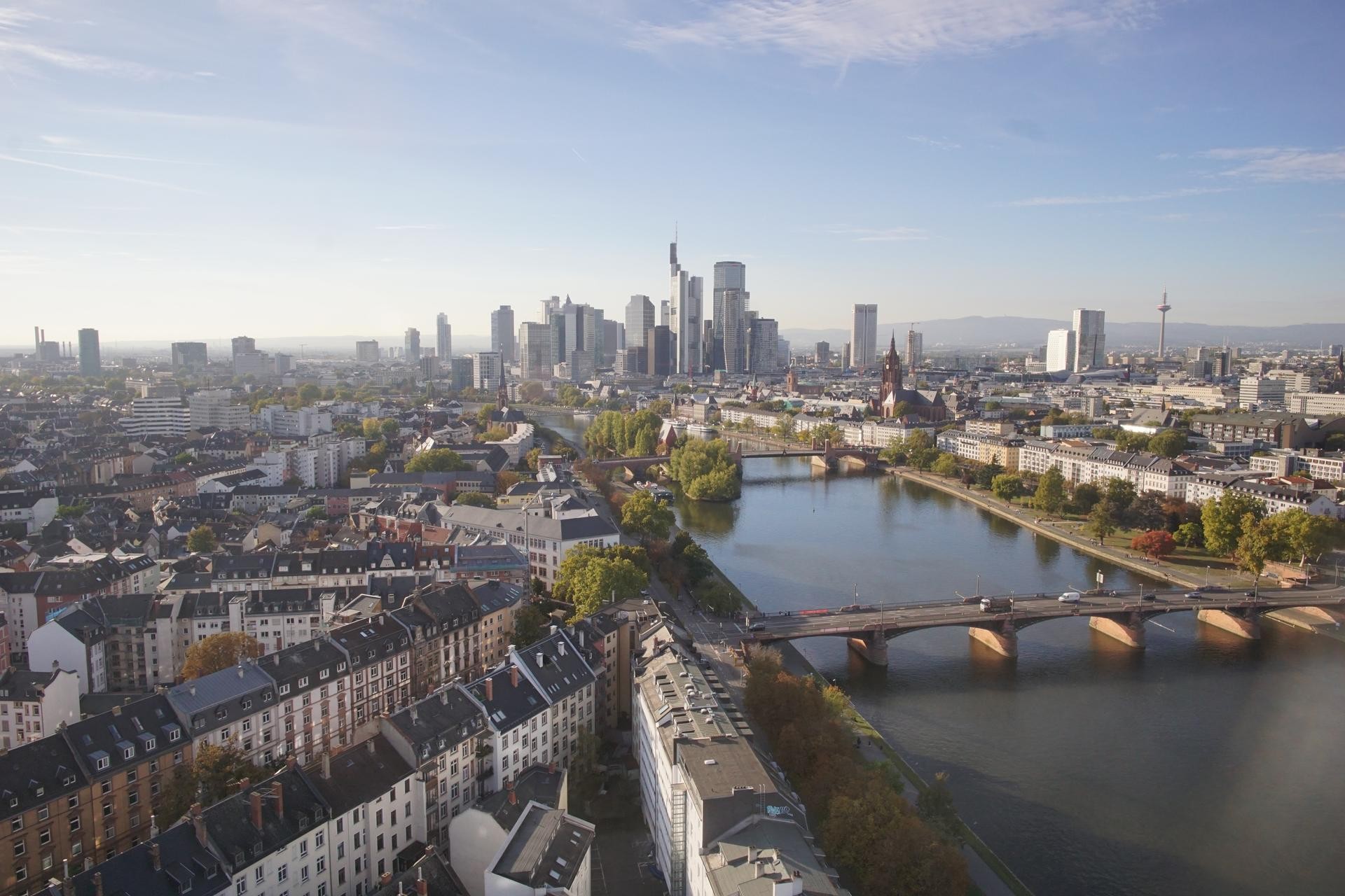 Archiv Foto Webcam Panoramablick auf die Skyline Frankfurt