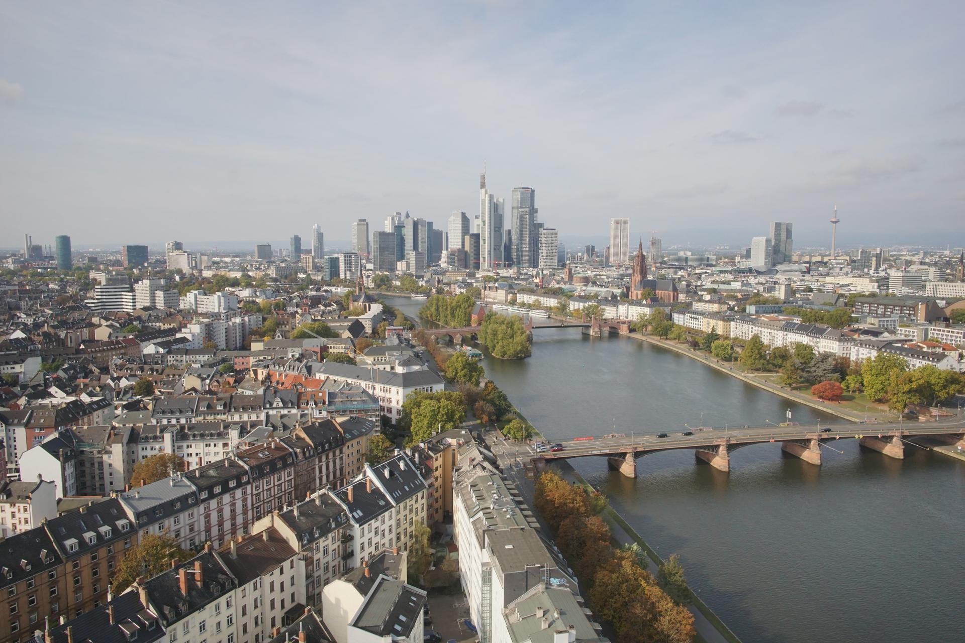 Archiv Foto Webcam Panoramablick auf die Skyline Frankfurt