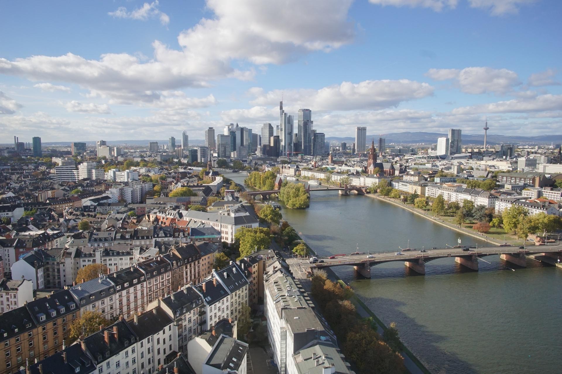 Archiv Foto Webcam Panoramablick auf die Skyline Frankfurt