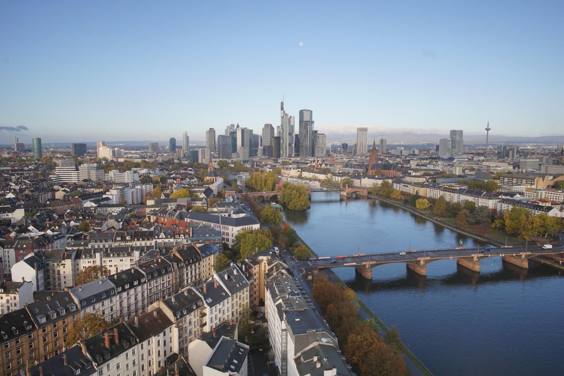 Archiv Foto Webcam Panoramablick auf die Skyline Frankfurt