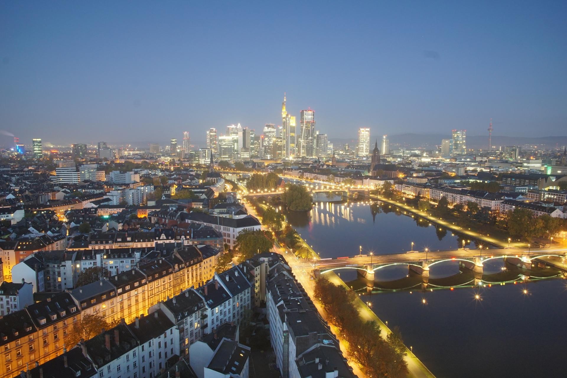 Archiv Foto Webcam Panoramablick auf die Skyline Frankfurt