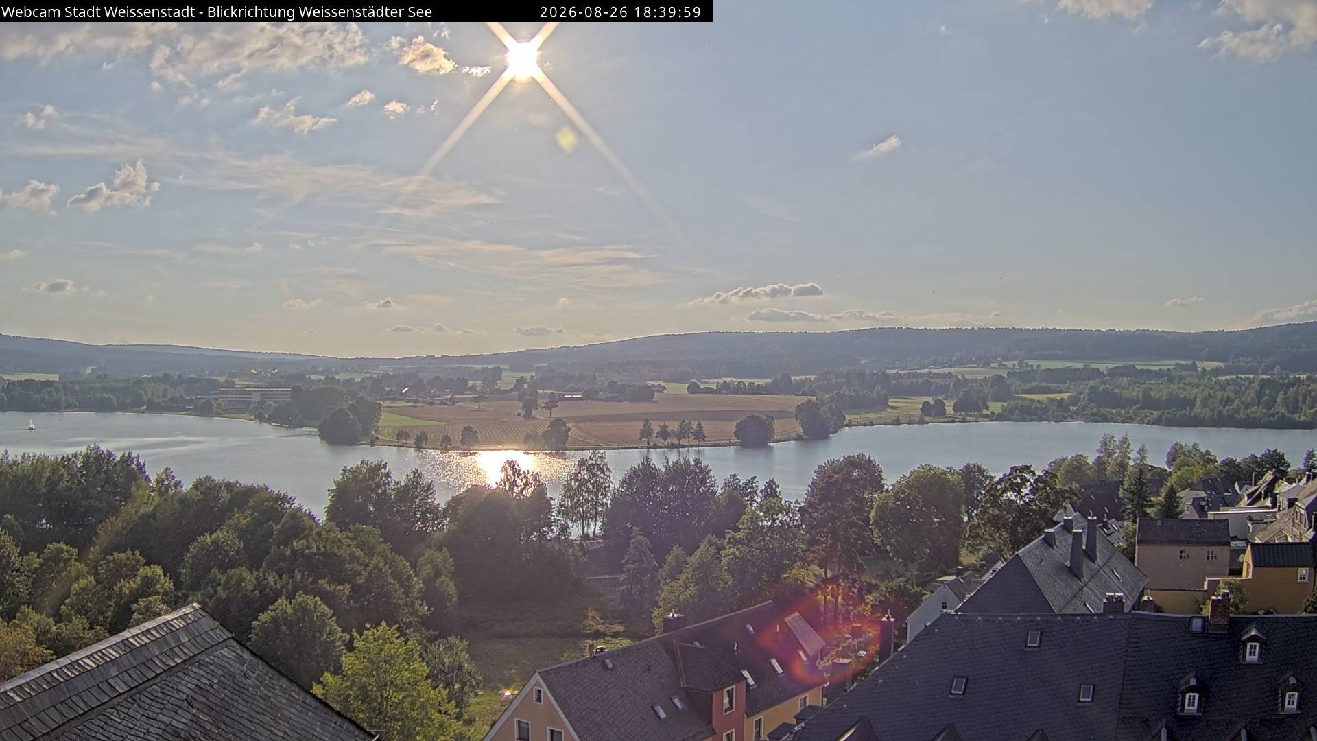 Archived image Webcam View over the Swimming Lake Weißenstädter See