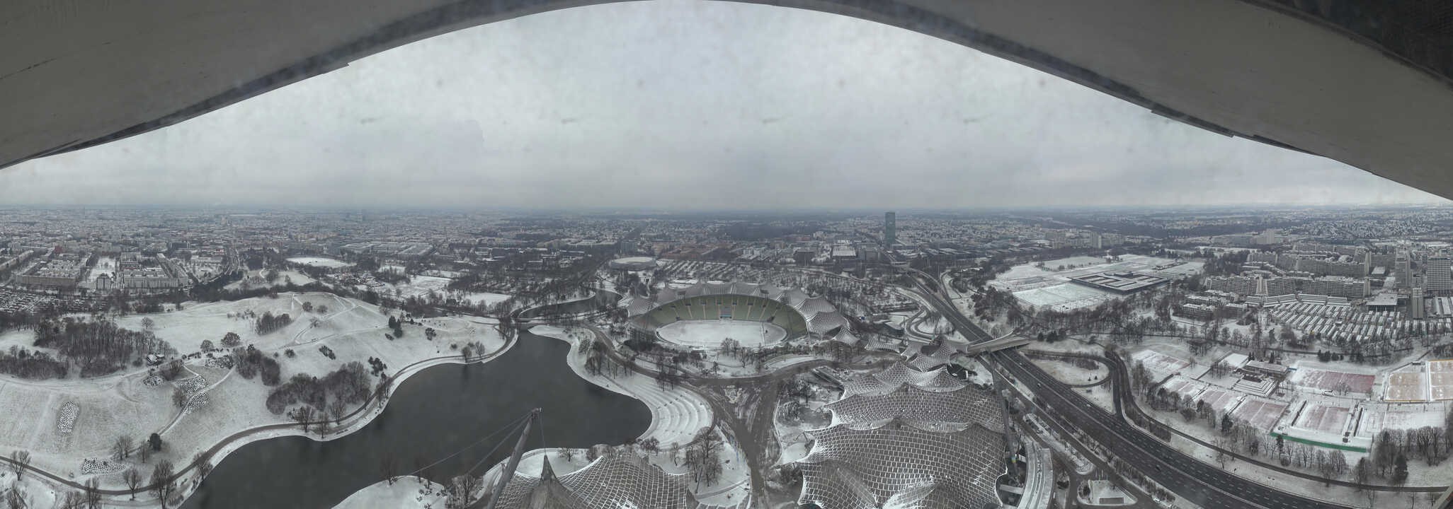 Archiv Foto Webcam München: Panorama Olympiastadion und Olympiapark