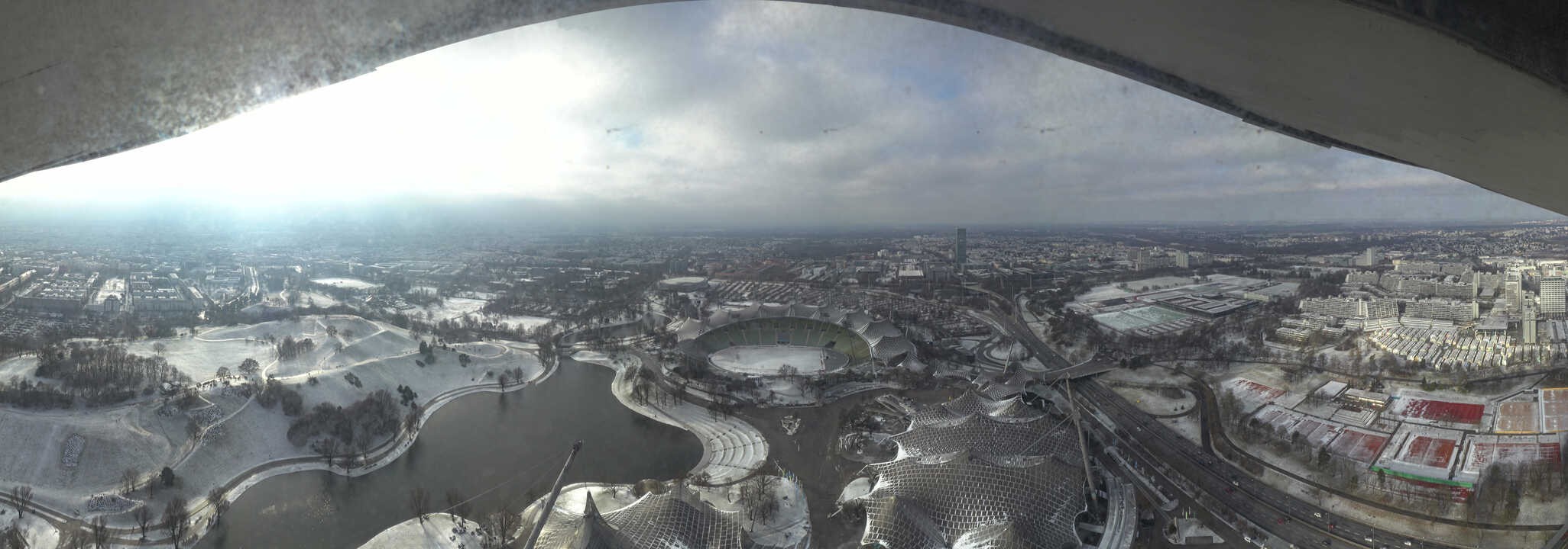 Archiv Foto Webcam München: Panorama Olympiastadion und Olympiapark