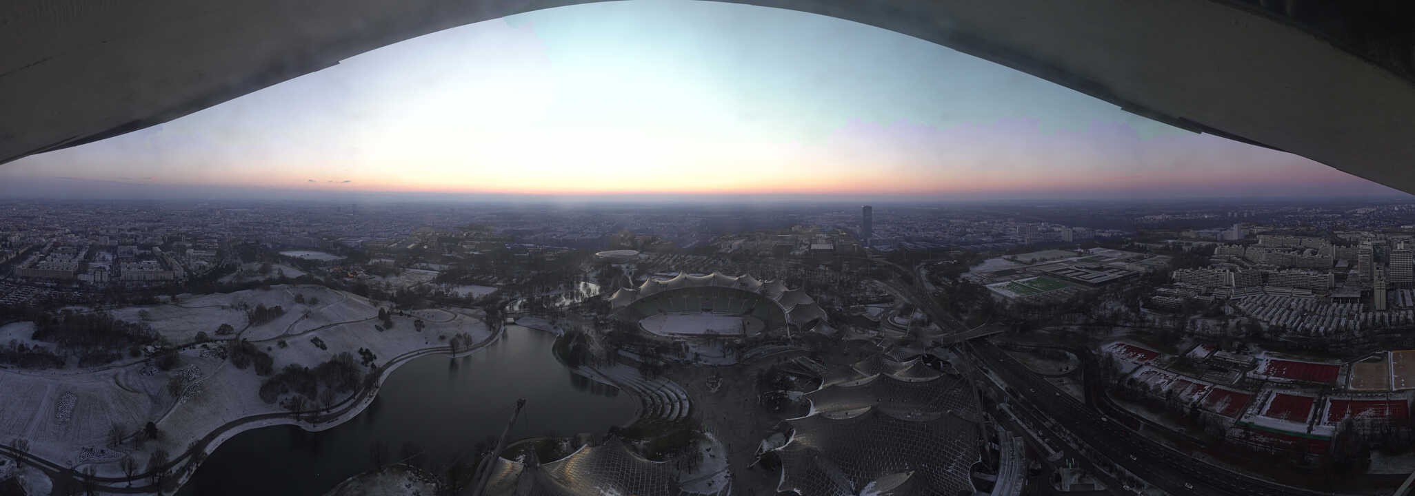 Archiv Foto Webcam München: Panorama Olympiastadion und Olympiapark