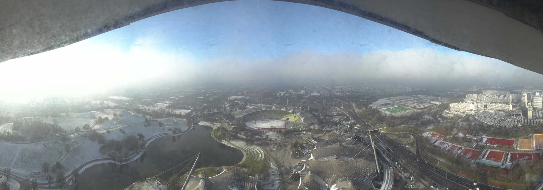 Archiv Foto Webcam München: Panorama Olympiastadion und Olympiapark