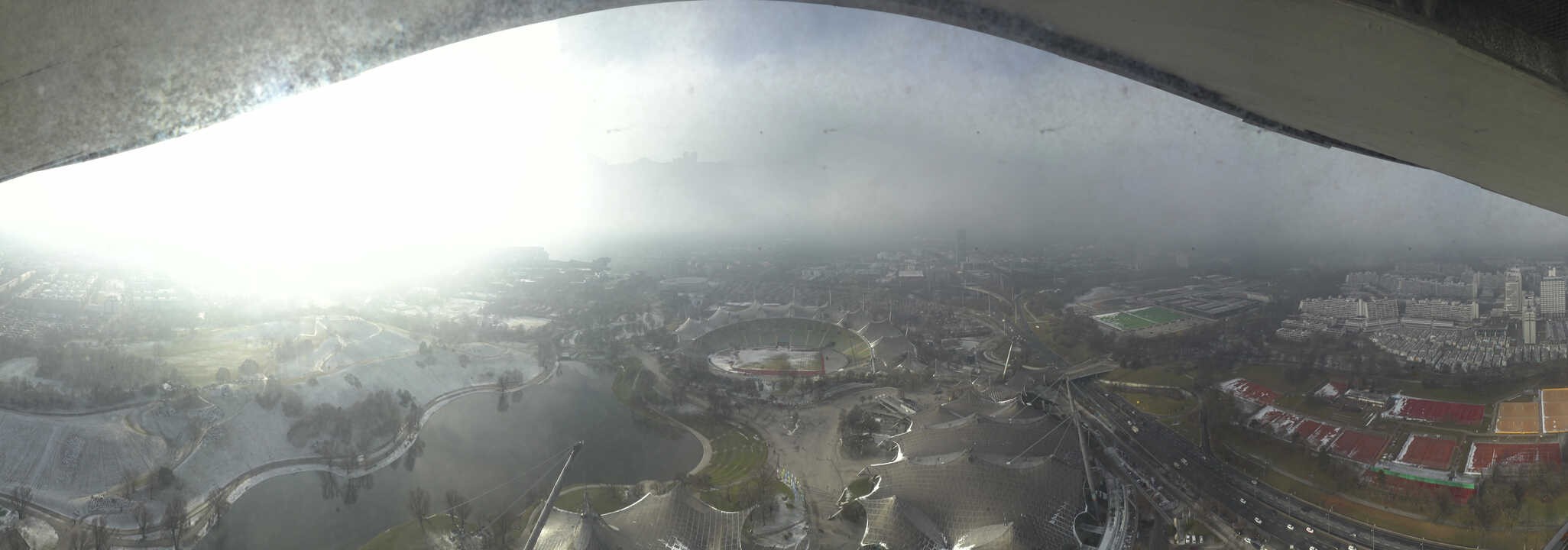 Archiv Foto Webcam München: Panorama Olympiastadion und Olympiapark