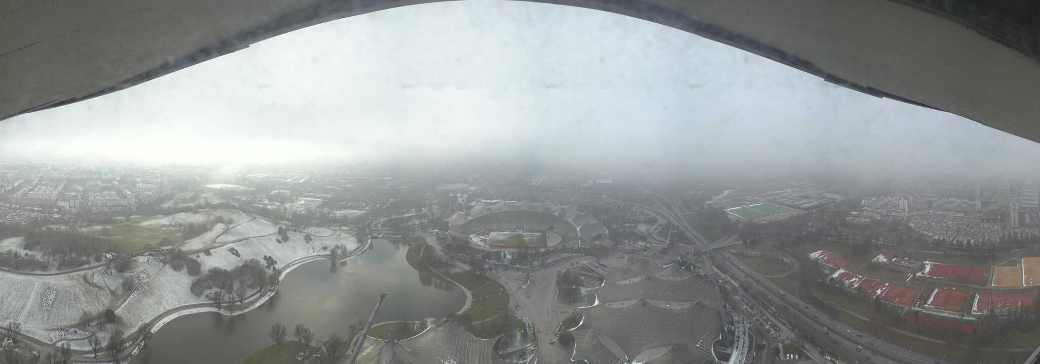 Archiv Foto Webcam München: Panorama Olympiastadion und Olympiapark