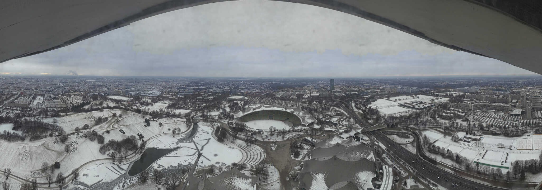 Archiv Foto Webcam München: Panorama Olympiastadion und Olympiapark