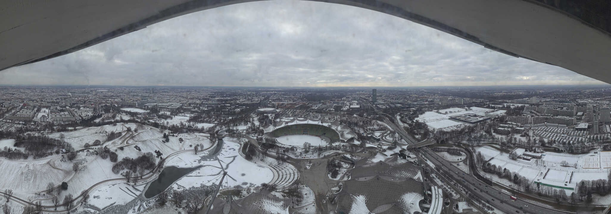 Archiv Foto Webcam München: Panorama Olympiastadion und Olympiapark