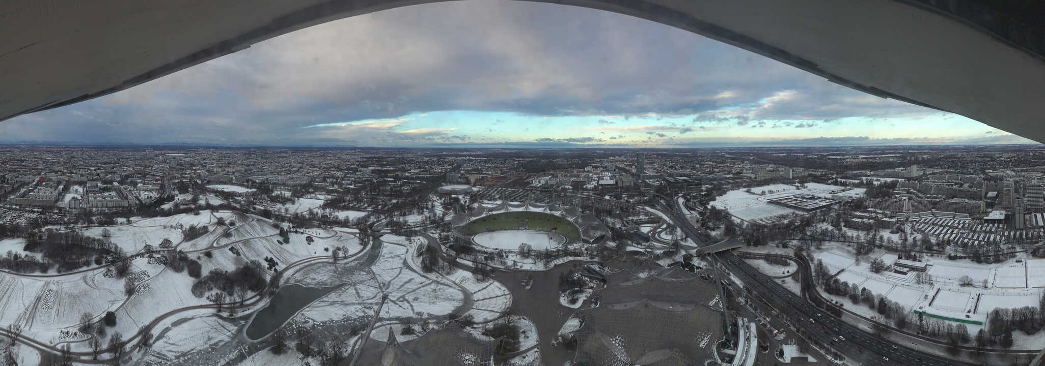 Archiv Foto Webcam München: Panorama Olympiastadion und Olympiapark