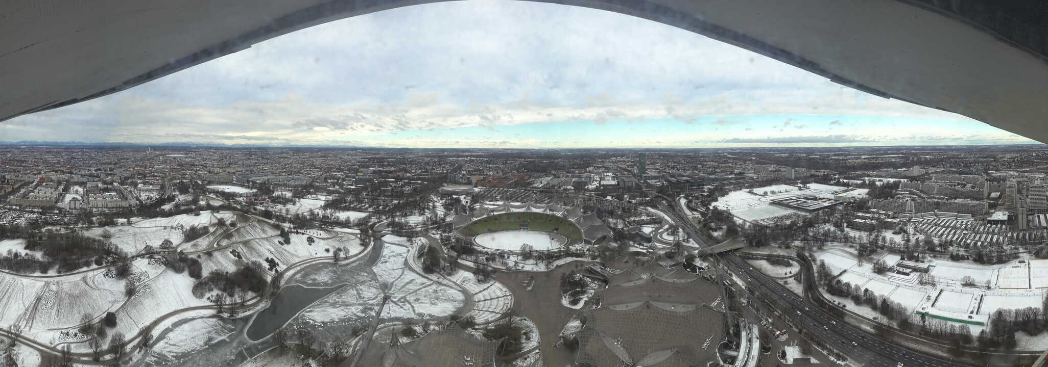 Archiv Foto Webcam München: Panorama Olympiastadion und Olympiapark