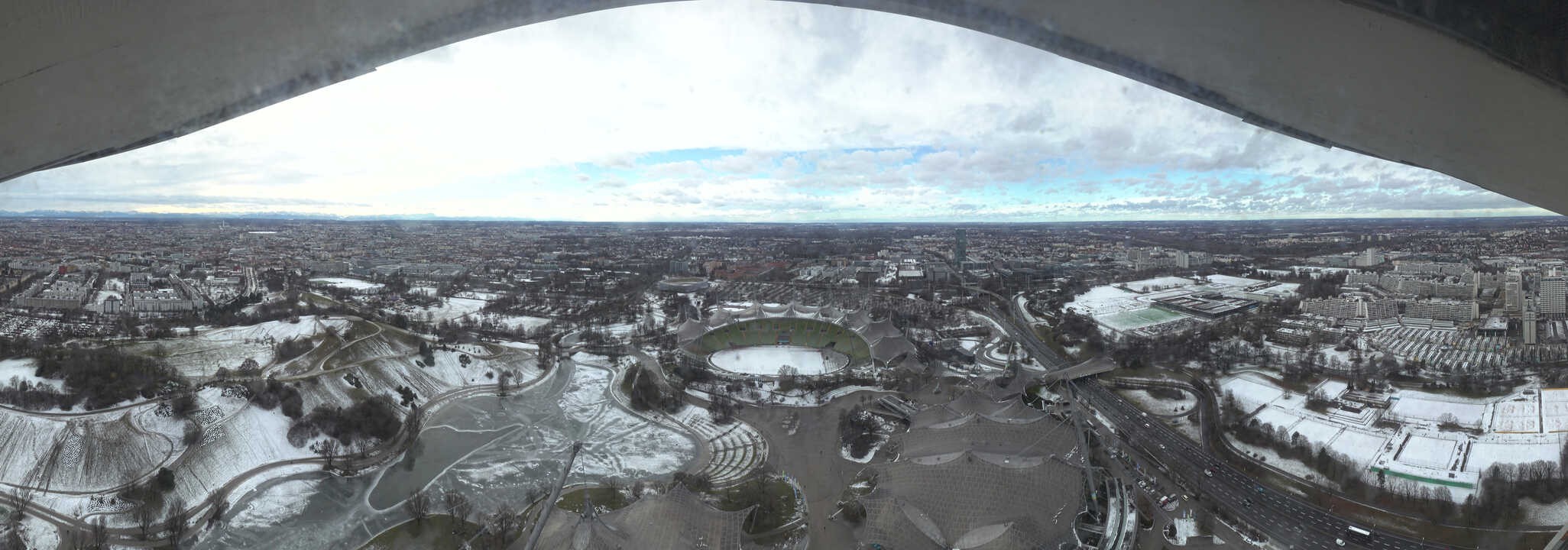 Archiv Foto Webcam München: Panorama Olympiastadion und Olympiapark