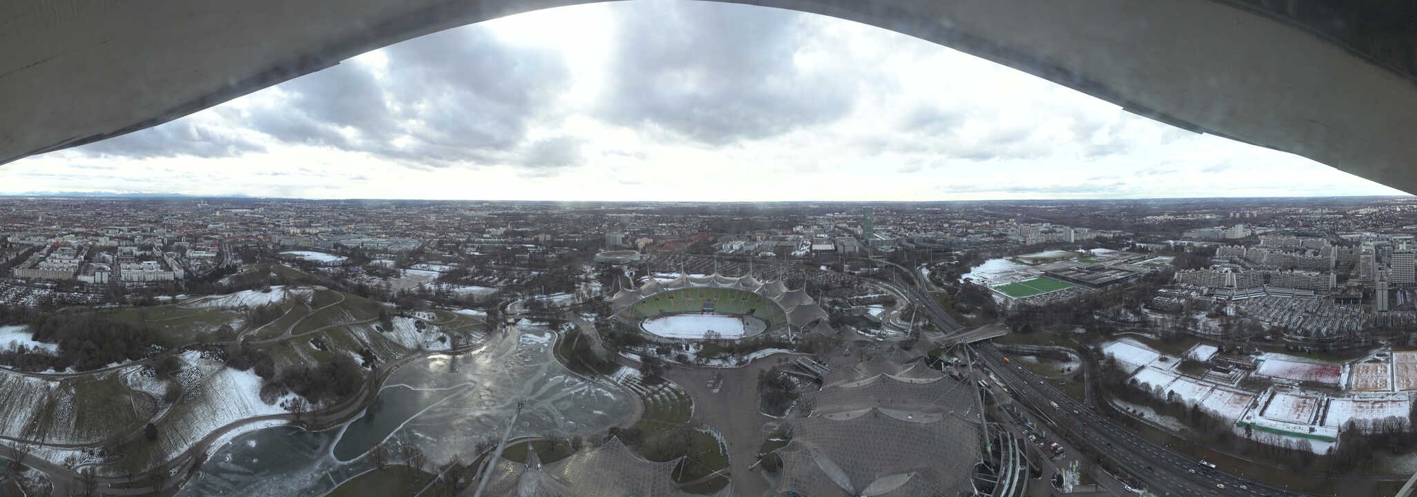 Archiv Foto Webcam München: Panorama Olympiastadion und Olympiapark