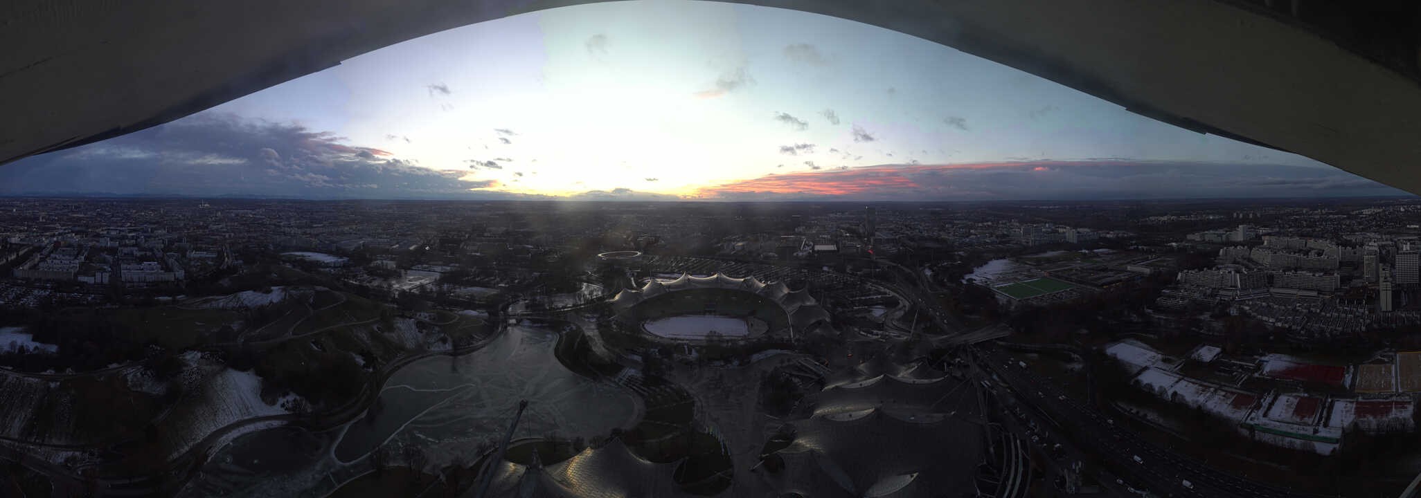 Archiv Foto Webcam München: Panorama Olympiastadion und Olympiapark