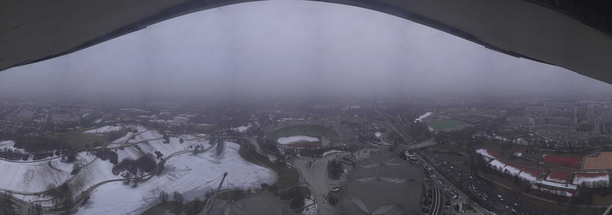 Archiv Foto Webcam München: Panorama Olympiastadion und Olympiapark