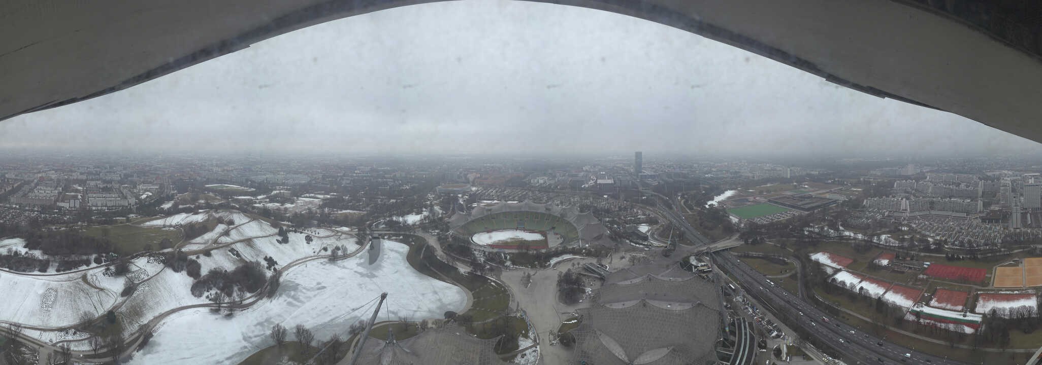 Archiv Foto Webcam München: Panorama Olympiastadion und Olympiapark