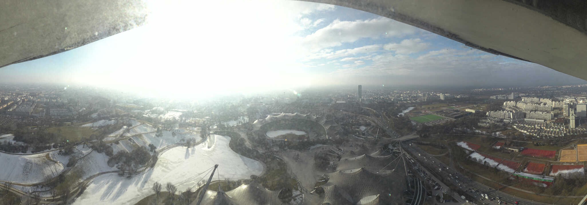 Archiv Foto Webcam München: Panorama Olympiastadion und Olympiapark
