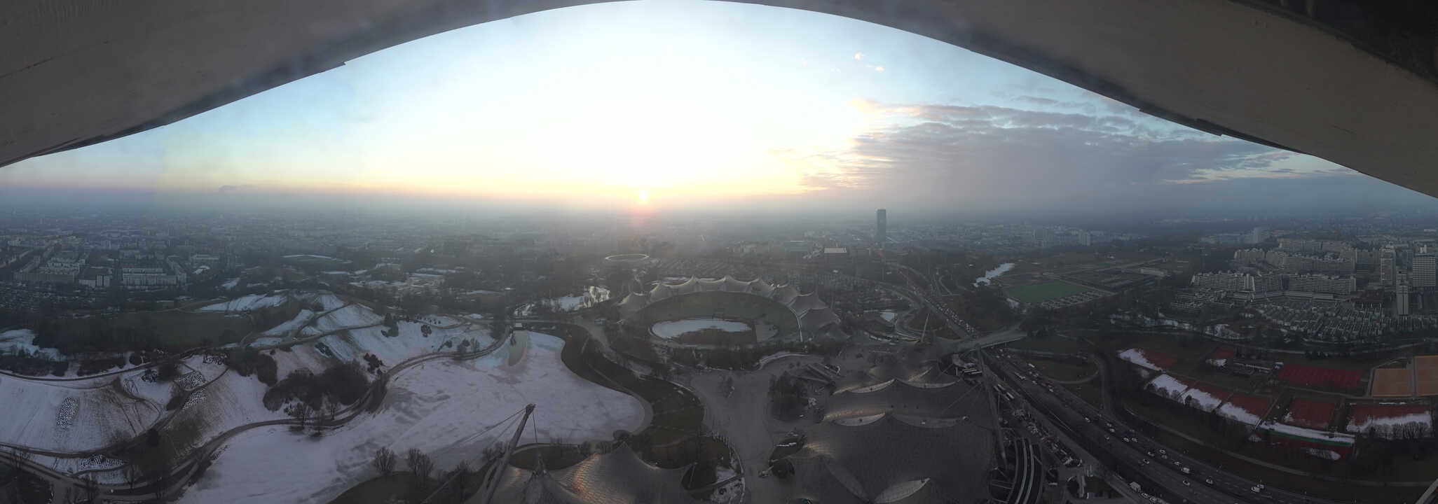 Archiv Foto Webcam München: Panorama Olympiastadion und Olympiapark