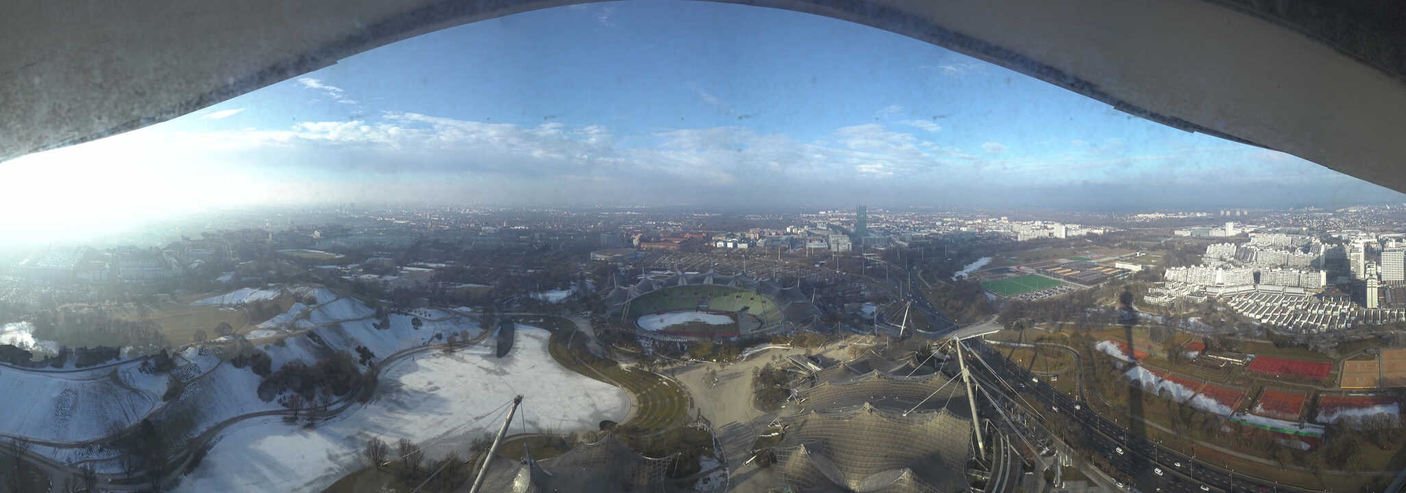 Archiv Foto Webcam München: Panorama Olympiastadion und Olympiapark