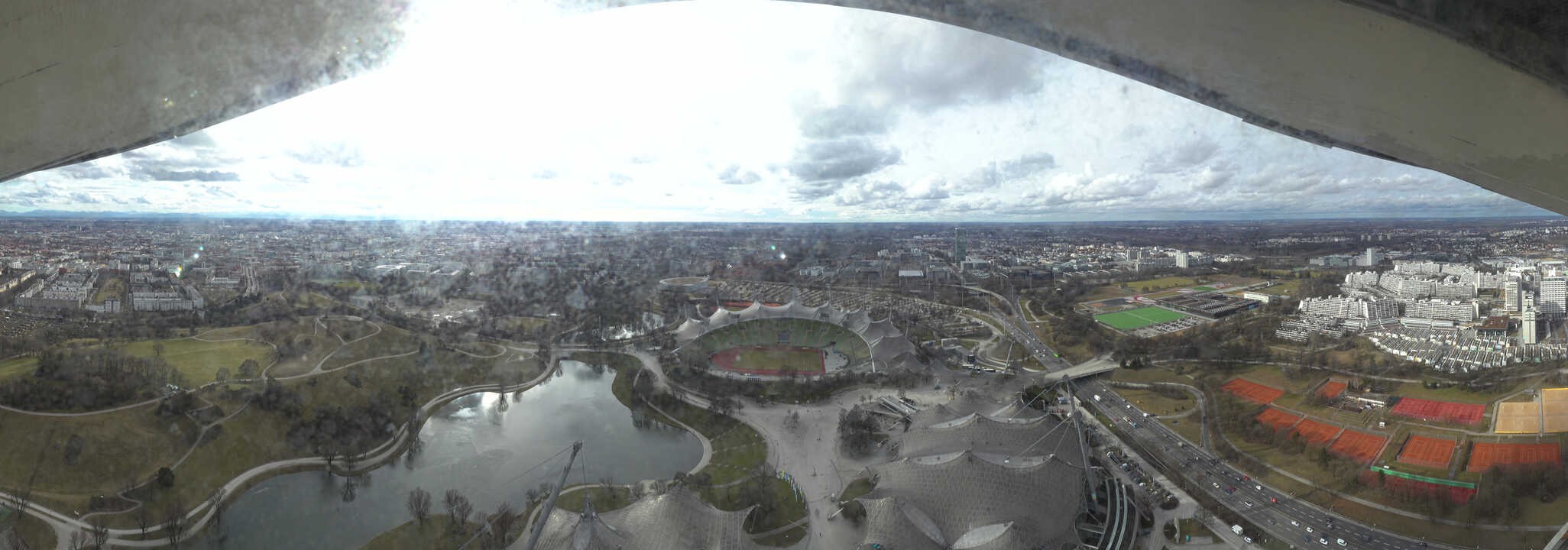 Archiv Foto Webcam München: Panorama Olympiastadion und Olympiapark