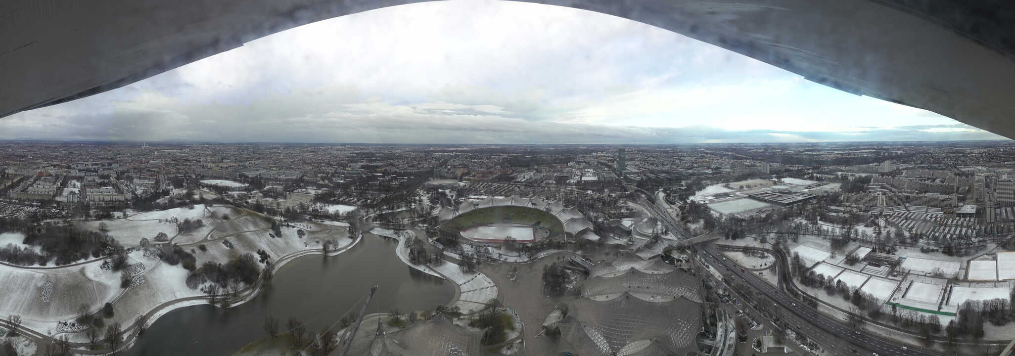 Archiv Foto Webcam München: Panorama Olympiastadion und Olympiapark