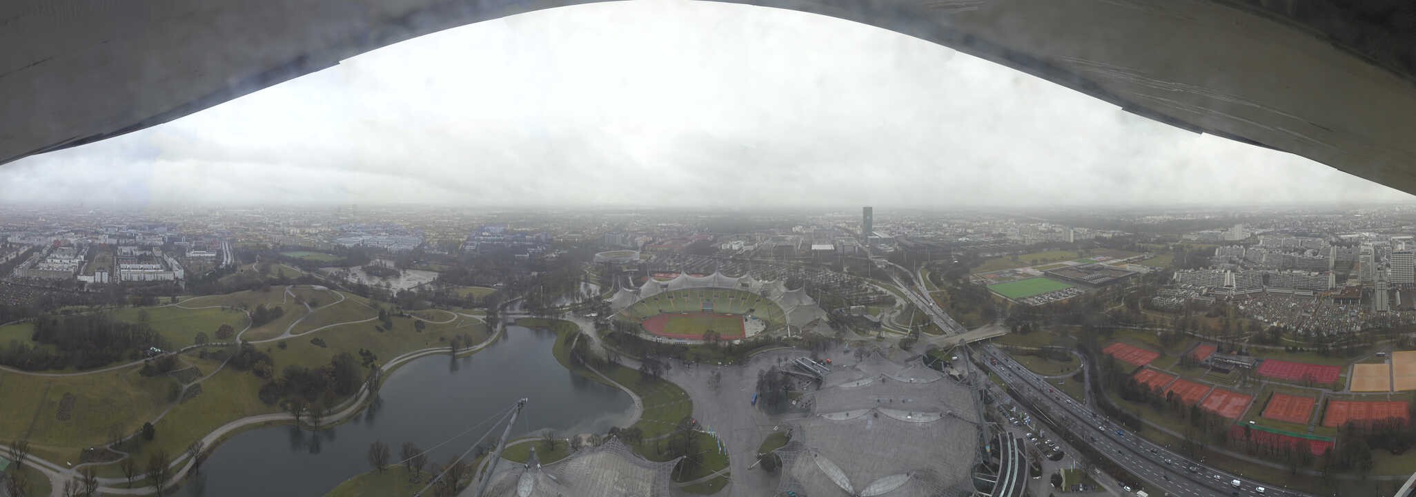 Archiv Foto Webcam München: Panorama Olympiastadion und Olympiapark