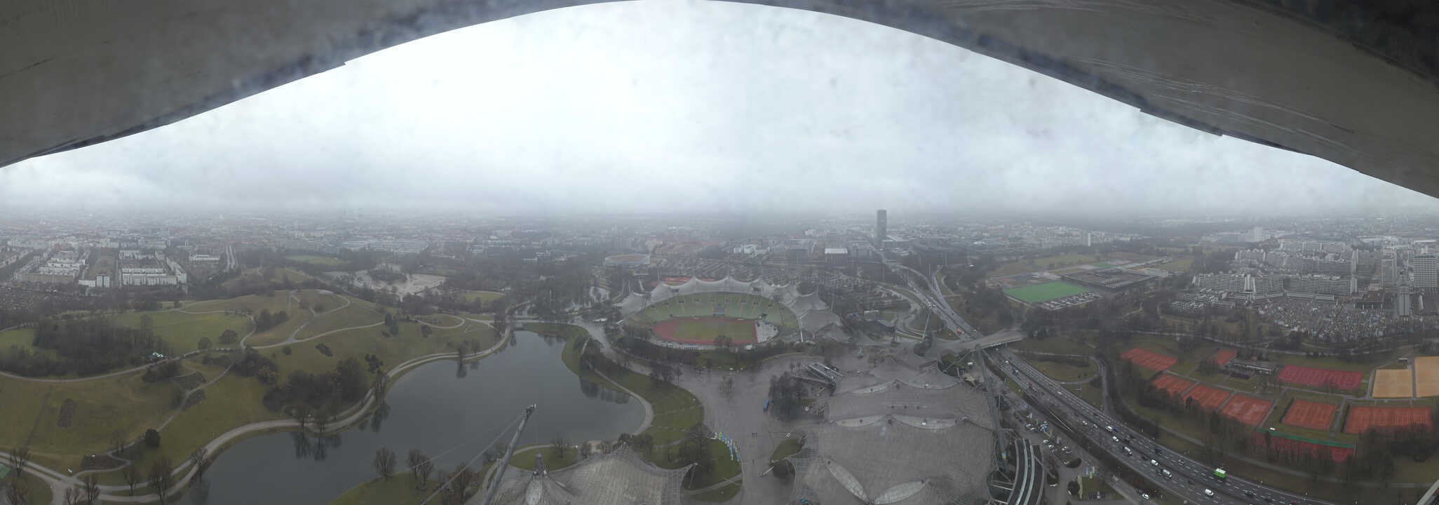 Archiv Foto Webcam München: Panorama Olympiastadion und Olympiapark
