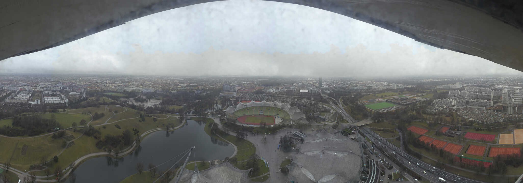 Archiv Foto Webcam München: Panorama Olympiastadion und Olympiapark