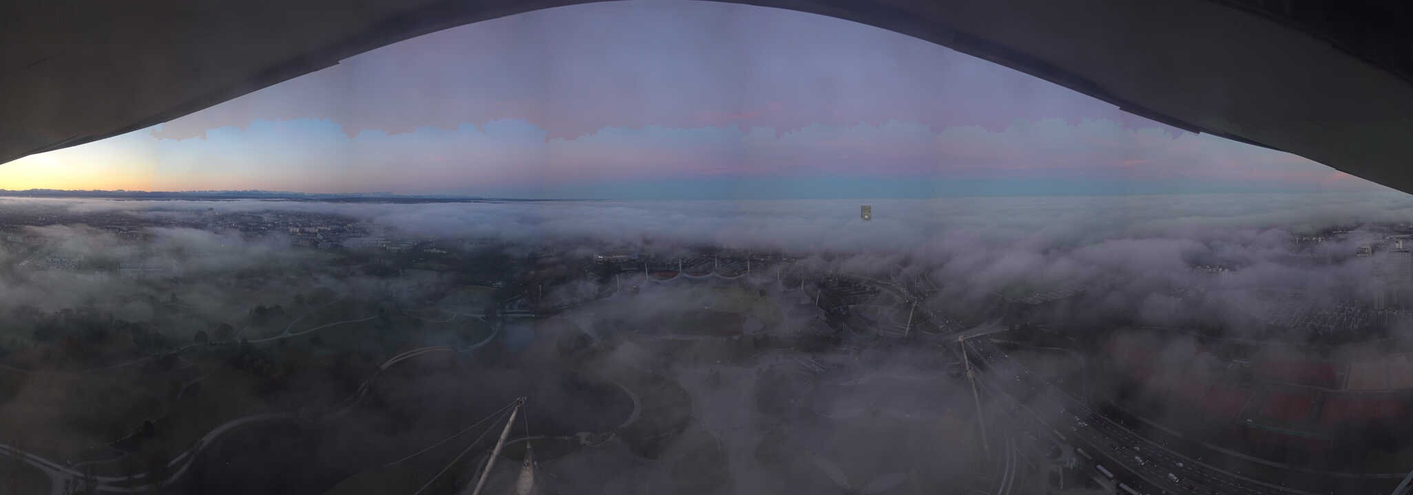 Archiv Foto Webcam München: Panorama Olympiastadion und Olympiapark