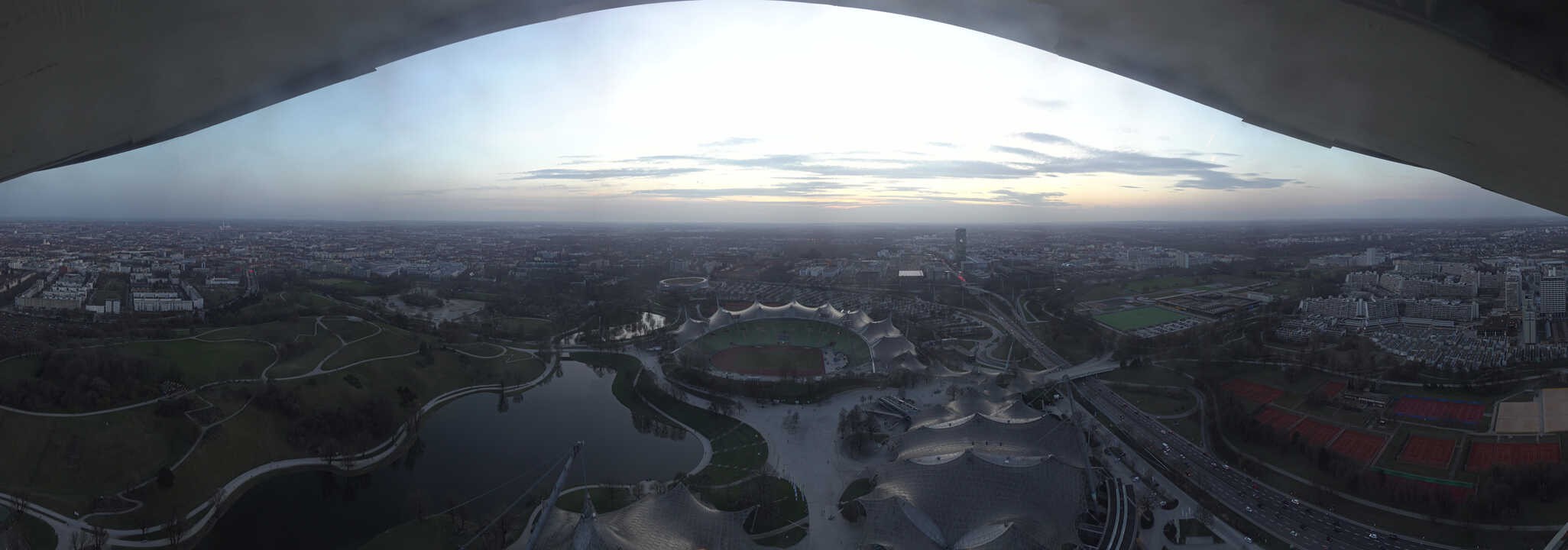 Archiv Foto Webcam München: Panorama Olympiastadion und Olympiapark