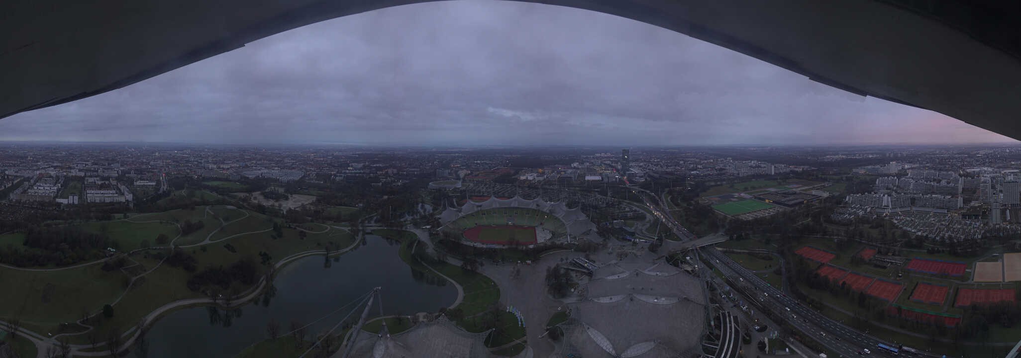 Archiv Foto Webcam München: Panorama Olympiastadion und Olympiapark