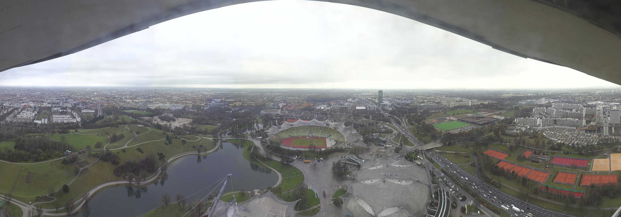 Archiv Foto Webcam München: Panorama Olympiastadion und Olympiapark