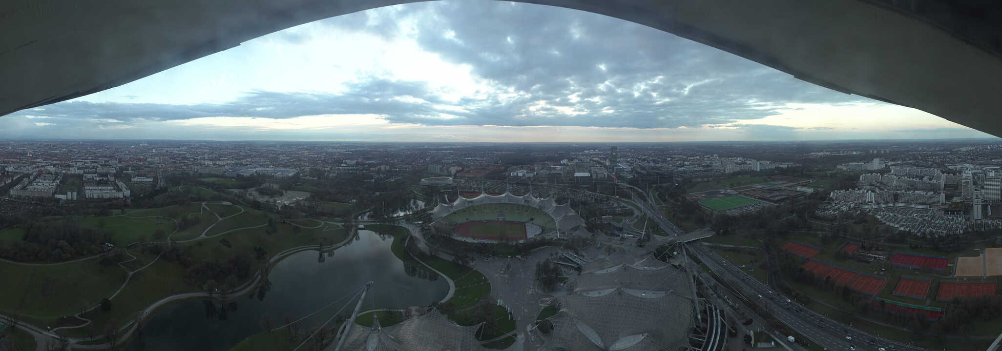 Archiv Foto Webcam München: Panorama Olympiastadion und Olympiapark