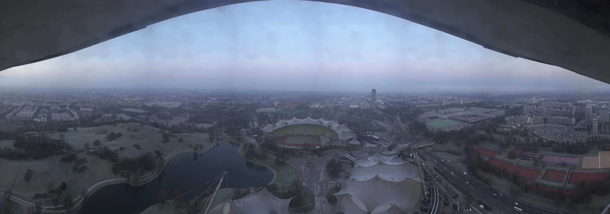 Archiv Foto Webcam München: Panorama Olympiastadion und Olympiapark