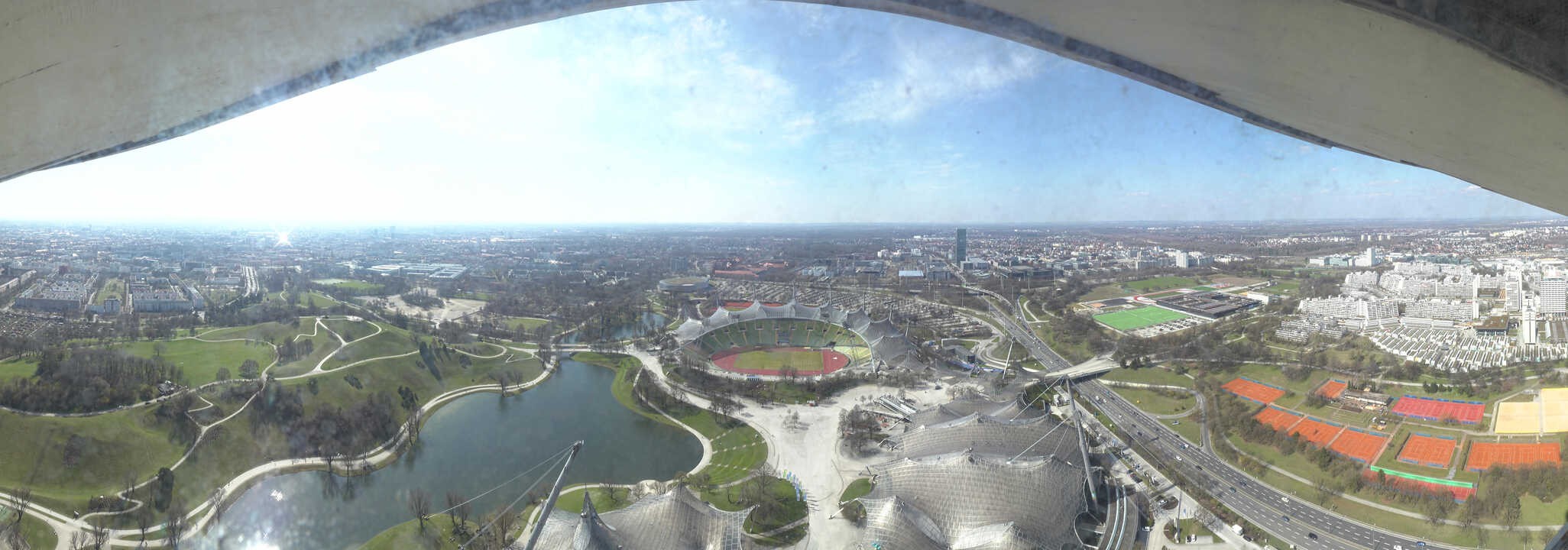 Archiv Foto Webcam München: Panorama Olympiastadion und Olympiapark