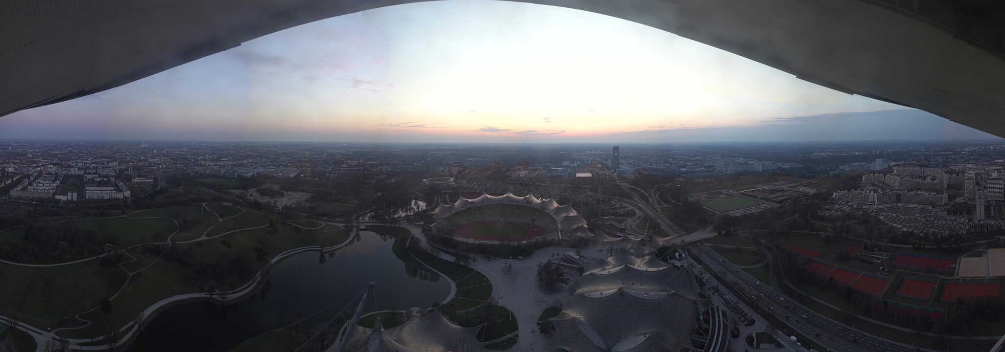 Archiv Foto Webcam München: Panorama Olympiastadion und Olympiapark